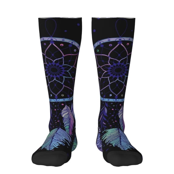 Pofeuu Dreamcatcher With Colorful Feathers Print Stockings, Adult Running Hiking Socks for Youth and Adult