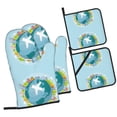 thumbnail image 1 of Pofeuu Dreaming Travel Print Oven Mitts and Pot Holders 4 pcs Set,High Heat Resistant 500 Degree Extra Thicken Long Kitchen Cotton Oven Glove for Cooking, 1 of 6