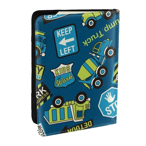Pofeuu Dump Truck Print Travel Document Organizer Passport Holder Men Women for Family (6.5 in x 4.5 in),Wallet Holder Credit Card Clutch Bag Case