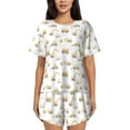thumbnail image 1 of Pofeuu Dump Truck Print Women's Pajama Set Short/Shorts Soft Button PJs Elastic Drawstring Waist Sleepwear-Medium, 1 of 6