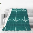 thumbnail image 1 of Pofeuu ECG Wave Print Ultra-Soft Micro Fleece Blanket,for Bed Or Sofa,All Season Throw Blankets Flannel Blanket-80"x60", 1 of 7