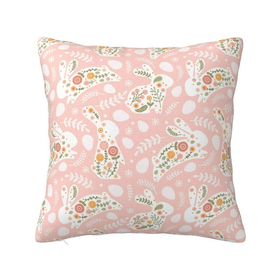 Pofeuu Easter Bunny Print Double-sided plush pillowcase Square Throw Pillow Covers Pillows Cover for Living Room Bedroom Sofa Couch Cushion Cover(No pillow core)-24"x24"