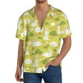 thumbnail image 1 of Pofeuu Easter Bunny Print Mens Casual Short Sleeve Shirts Beach Summer Spread Collar Pocket Tops Men's Casual Short-sleeved Shirt-4X-Large, 1 of 5