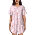 thumbnail image 1 of Pofeuu Easter Cute Rabbit Print Women's Pajama Set Short/Shorts Soft Button PJs Elastic Drawstring Waist Sleepwear-Small, 1 of 6