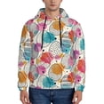 thumbnail image 1 of Pofeuu Easter Egg Print Mens Casual Hooded Collar Drawstring Hoodies Pullover Sweatshirts Casual Long Sleeve Shirts-Medium, 1 of 7