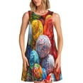 thumbnail image 1 of Pofeuu Easter Eggs Print Women's Sleeveless Dress, Loose Fit Summer Dress, Casual Tank Dress for Women, 1 of 7