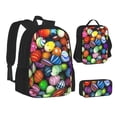 thumbnail image 1 of Pofeuu Easter Eggs2 Print Backpack Travel Backpacks With Lunch Bag Pencil Bag Set 3 pcs Set Cartoon Backpack, 1 of 7