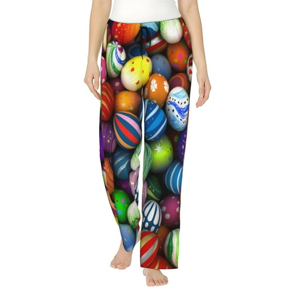 Pofeuu Easter Eggs2 Print Women's Fashion Pajama Pants with Pockets Comfy Drawstring Sleep Lounge Bottoms-XX-Large