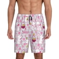 thumbnail image 1 of Pofeuu Easter Rabbit Print Men's Soft Woven Elastic Waistband Sleep Pajama Short-3X-Large, 1 of 6