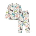 thumbnail image 1 of Pofeuu Easter Rabbit Print Womens Pajamas Set Long Sleeve Sleepwear Button Down Nightwear Soft Pj Lounge Sets Button Down Pajamas Women-Large, 1 of 7