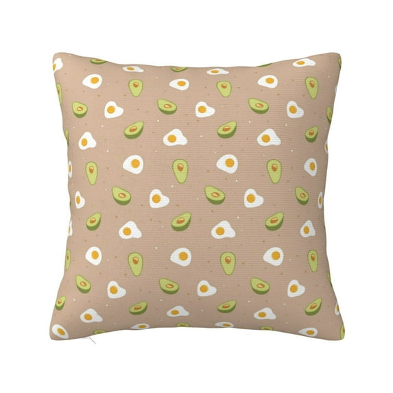Pofeuu Egg and Avocado Print Double-sided plush pillowcase Square Throw Pillow Covers Pillows Cover for Living Room Bedroom Sofa Couch Cushion Cover(No pillow core)-20"x20"