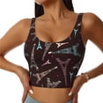 thumbnail image 1 of Pofeuu Eiffel Tower Print Sports Bra for Women Sexy Vest Yoga Running Gym Fitness Crop Bras Tops-, 1 of 8