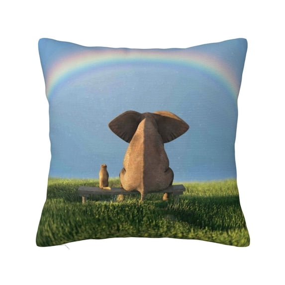 Pofeuu Elephant Dog Print Double-sided plush pillowcase Square Throw Pillow Covers Pillows Cover for Living Room Bedroom Sofa Couch Cushion Cover(No pillow core)-12"x12"