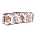 thumbnail image 1 of Pofeuu Elephant Print Leather Pencil Case, Leather Pencil Pouch Large Capacity, Big Pencil Pouch with Zipper Vintage Pen Bag Fountain Pen Holder, 1 of 7