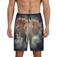 thumbnail image 1 of Pofeuu Elephant in Smoke Print Men's Soft Woven Elastic Waistband Sleep Pajama Short-3X-Large, 1 of 6