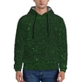 thumbnail image 1 of Pofeuu Emerald Green Sparkling Print Mens Casual Hooded Collar Drawstring Hoodies Pullover Sweatshirts Casual Long Sleeve Shirts-X-Large, 1 of 7