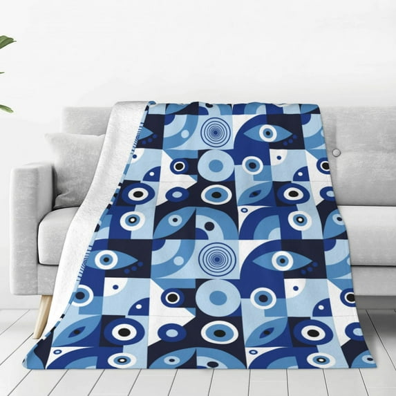 Pofeuu Evil Eye Print Ultra-Soft Micro Fleece Blanket,for Bed Or Sofa,All Season Throw Blankets Flannel Blanket-60"x50"