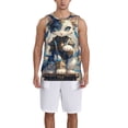 thumbnail image 1 of Pofeuu Exotic Blue Cat Print Basketball Jersey, Shirts for Men Youth Basketball Jersey Crew Neck-Large, 1 of 6