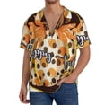 thumbnail image 1 of Pofeuu Fall Farmhouse Pumpkins Print Mens Casual Short Sleeve Shirts Beach Summer Spread Collar Pocket Tops Men's Casual Short-sleeved Shirt-Medium, 1 of 5