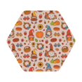 thumbnail image 1 of Pofeuu Fall Thanksgiving Print Leather Coasters Set of 6, Round Cups Mugs Mat Pad for Home Kitchen Heat Resistant Drink Coasters,Hexagon, 1 of 7
