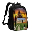 thumbnail image 1 of Pofeuu Fall Village Scenery Print Storage Laptop Backpack with USB Charging Port[Water Resistant] College Computer Bookbag Fits, 1 of 7