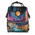 thumbnail image 1 of Pofeuu Fantasy Cosmic Landscape Print Diaper Bag Backpack, Multifunction Travel Pack Maternity Baby Changing Bags, Large Capacity, Waterproof, 1 of 6