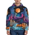 thumbnail image 1 of Pofeuu Fantasy Cosmic Landscape Print Mens Casual Hooded Collar Drawstring Hoodies Pullover Sweatshirts Casual Long Sleeve Shirts-Medium, 1 of 7