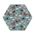 thumbnail image 1 of Pofeuu Farm Animals 1 Print Leather Coasters Set of 6, Round Cups Mugs Mat Pad for Home Kitchen Heat Resistant Drink Coasters,Hexagon, 1 of 7