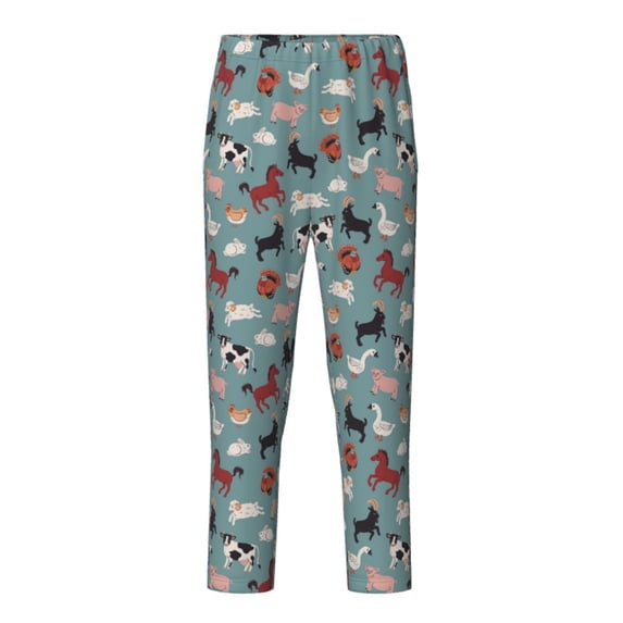 Pofeuu Farm Animals 1 Print Teenagers' Pajama Pants, Soft Lounge Pajama Pants with big pockets for Men Plaid Pj Bottoms-Medium