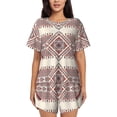 thumbnail image 1 of Pofeuu Fashion Tatreez2 Print Women's Pajama Set Short/Shorts Soft Button PJs Elastic Drawstring Waist Sleepwear-X-Large, 1 of 6