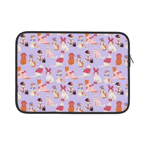 Pofeuu Fashionable Cats Print Laptop Carrying Case,13-15-Inch Laptop and Tablet, Sleek Design, Durable and Water-Repellent Fabric, Business Casual or School-