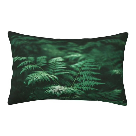 Pofeuu Ferns Leave Green Foliage Print Polyester Microfiber Plush Pillowcases, Super Soft and Cozy Pillow Case Covers with Envelop Closure(Pillow core not included)-16"x24"