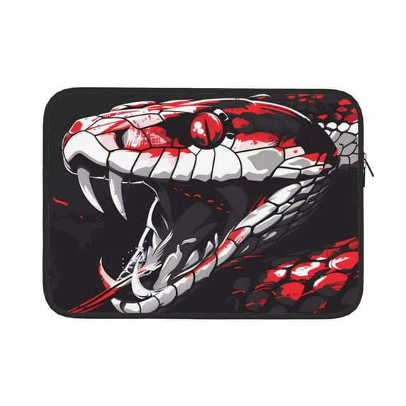 Pofeuu Fierce Red Viper Graphic Art Print Laptop Carrying Case,13-15-Inch Laptop and Tablet, Sleek Design, Durable and Water-Repellent Fabric, Business Casual or School-15 inch