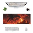 thumbnail image 1 of Pofeuu Fiery Dragons Castle Attack Print Desk Mat for Keyboard and Mouse，Computer Desk Matt for Desktop，Large Mouse Pad for Desk，Desk Pads on Top of Desks 12x31.5in, 1 of 8