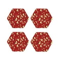 thumbnail image 1 of Pofeuu Fire Extinguisher Print Coasters for Drinks, 4Pack PU Leather Coasters, Bar Drink Coasters for Tabletop Protection, Furniture from Damage-Hexagon, 1 of 6