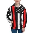 thumbnail image 1 of Pofeuu Firefighters USA Flag Print Teenage Zipper Hoodie Sweatshirts Hooded Casual Jackets With Pocket For Boys Girls-Small, 1 of 6