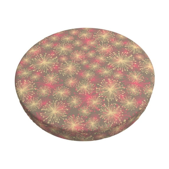Pofeuu Fireworks1 Print Round Bar Stool Covers - Super Soft and Washable Elastic Stool Cushion Slipcover Easy Clean Velvet-13 inch