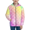 thumbnail image 1 of Pofeuu Fish Scale Print Teenage Zipper Hoodie Sweatshirts Hooded Casual Jackets With Pocket For Boys Girls-Medium, 1 of 6
