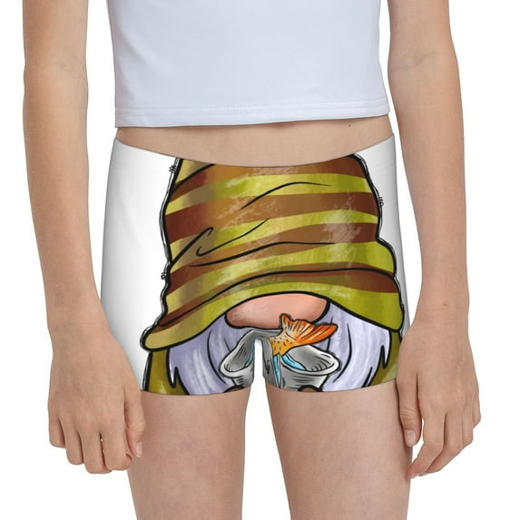Pofeuu Fishing Gnome Fisherman Print Soft Cotton Girls Boyshort panties Toddler Underwear-X-Small