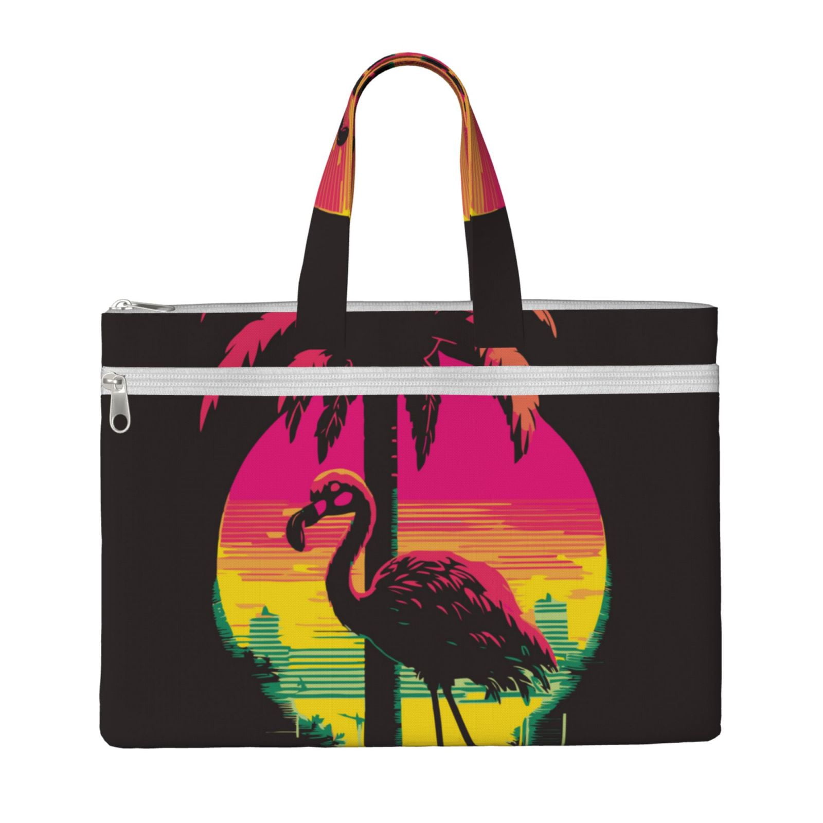 Flamingo Computer Case Pofeuu Flamingo And Palm Trees At Sunset Print Laptop Bag Carrying ...