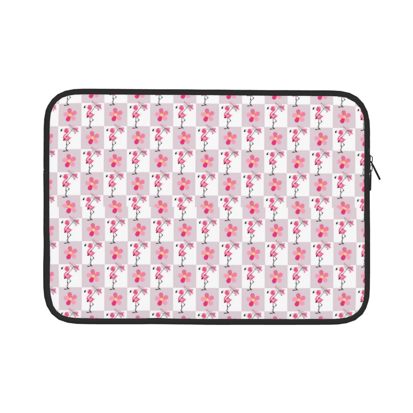 Flamingo Computer Case Pofeuu Flamingo On Checkered Print Laptop Carrying Case,13-15-Inch ...