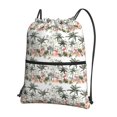 thumbnail image 1 of Pofeuu Flamingo Palm Trees Print Drawstring Backpack Water Resistant String Bag Sports Sackpack Gym Sack with Side Pocket for Men Women, 1 of 6
