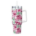 thumbnail image 1 of Pofeuu Flamingo Print 40oz Ice Bully With Handle And Straw Stainless Steel Vacuum Insulated Cup And 2 In 1 Straw Lid, 1 of 8