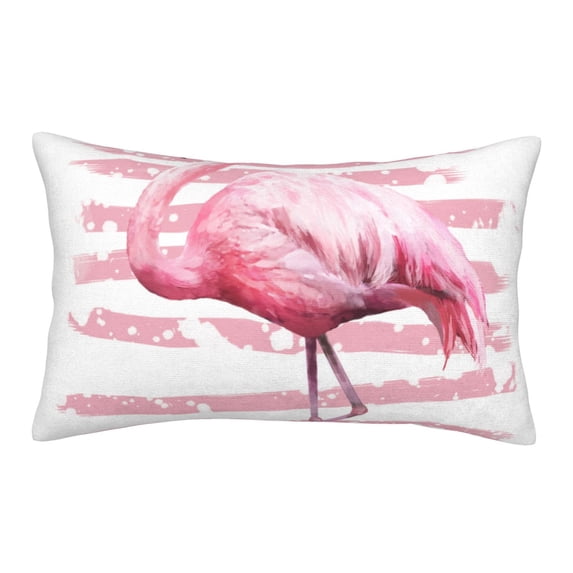 Pofeuu Flamingo Print Polyester Microfiber Plush Pillowcases, Super Soft and Cozy Pillow Case Covers with Envelop Closure(Pillow core not included)-16"x24"