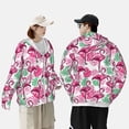 thumbnail image 1 of Pofeuu Flamingo Print Sun Protection Outdoor Lightweight Full Zip UV Cooling Hoodie Long Sleeve Summer Clothing for Outdoor Hiking-Medium, 1 of 5