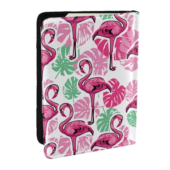 Pofeuu Flamingo Print Travel Document Organizer Passport Holder Men Women for Family (6.5 in x 4.5 in),Wallet Holder Credit Card Clutch Bag Case