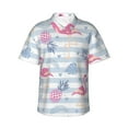 thumbnail image 1 of Pofeuu Flamingo and Pineapple Print Hawaiian Shirt for Men Sleeves Casual Button Down Summer Beach Dress Shirts T-Shirts,Small, 1 of 7