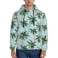 thumbnail image 1 of Pofeuu Flamingos And Palms Print Mens Casual Hooded Collar Drawstring Hoodies Pullover Sweatshirts Casual Long Sleeve Shirts-Large, 1 of 7