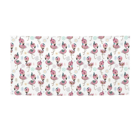 Pofeuu Flamingos Tribal Print Colorful Yard Festival Banner Sign Party Outdoor & Indoor Party Decoration Banne Festival Yard Sign-Medium