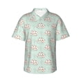 thumbnail image 1 of Pofeuu Flora Daisy Cactus Print Hawaiian Shirt for Men Sleeves Casual Button Down Summer Beach Dress Shirts T-Shirts,, 1 of 7